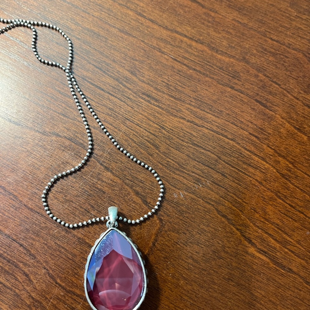 Touchstone Crystal by Swarovski Necklace with Red Pendant